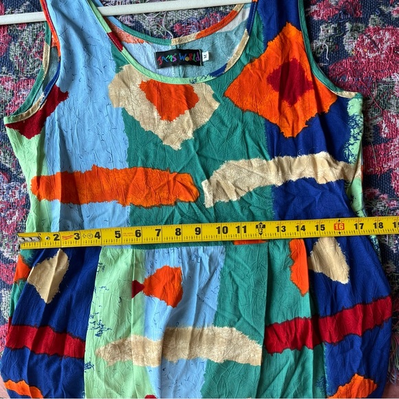 vintage 90s Jams World colorful abstract print midi tank top dress - Picture 8 of 8